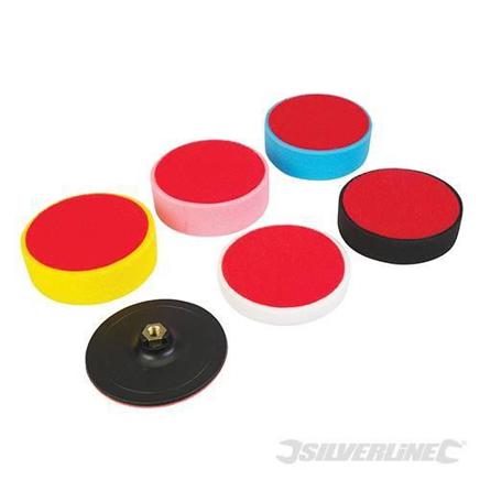 Polierpad Set - 6-teiliges Schaumstoff-Schwamm Polierschwamm Polierscheiben Set | 150 x 50 mm